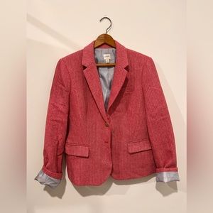 J. Crew pink houndstooth blazer schoolboy